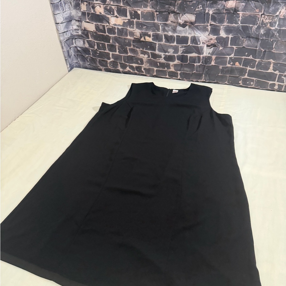 Classic Black Sleeveless Shift Dress Women’s Size 22W A-Line Zip Back